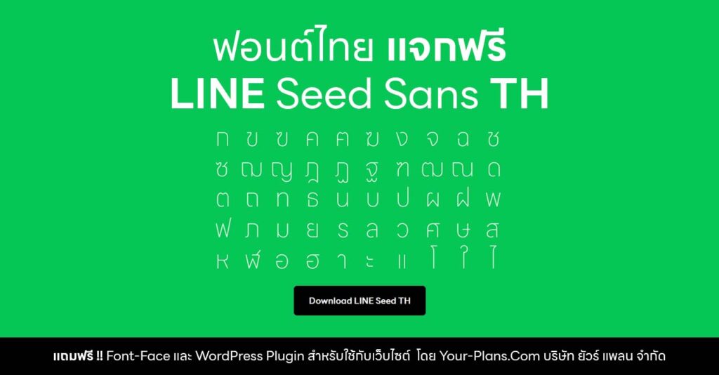 แจกฟรี Font LINE Seed TH @font-face และ WordPress ปลั๊กอิน
